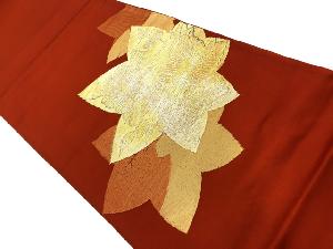 アンティーク　楓に牡丹模様織出し袋帯（材料）